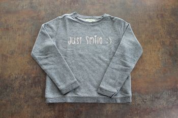 Sweat-shirt gris "Just Smile" 8 ans