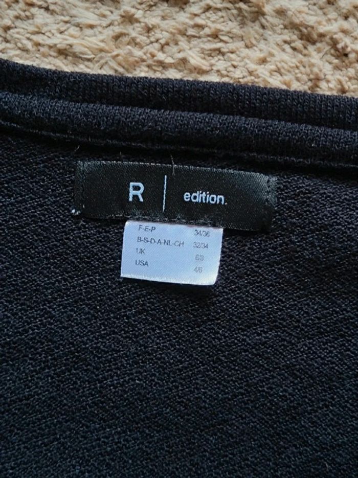 Pull noir manches en dentelle au crochet La Redoute S 36 - photo numéro 11