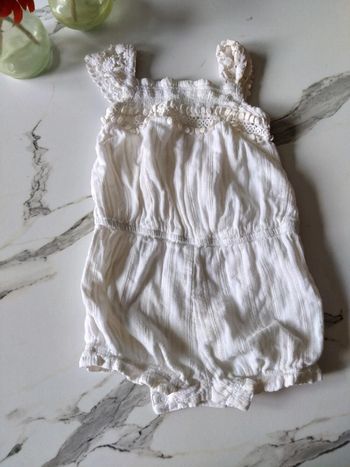 Combi grenouillère été bébé fille 12 mois