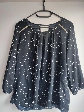 Blouse noire mouchetée
