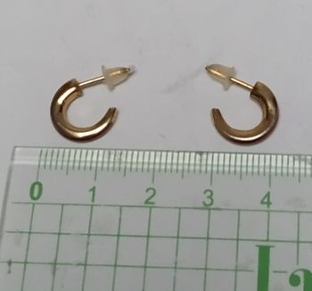 Boucles d'oreilles rouge et or petit anneau rouge et or