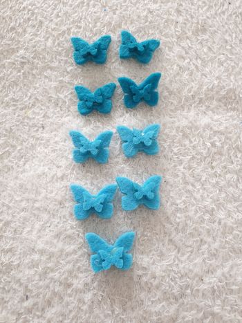 Lot de 9 petits papillons en feutrine