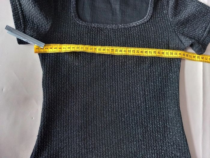 Haut manches courtes femme noir brillant taille 38 - photo numéro 5