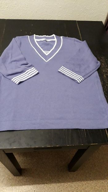 Pull Col en V manches 3/4 femme M