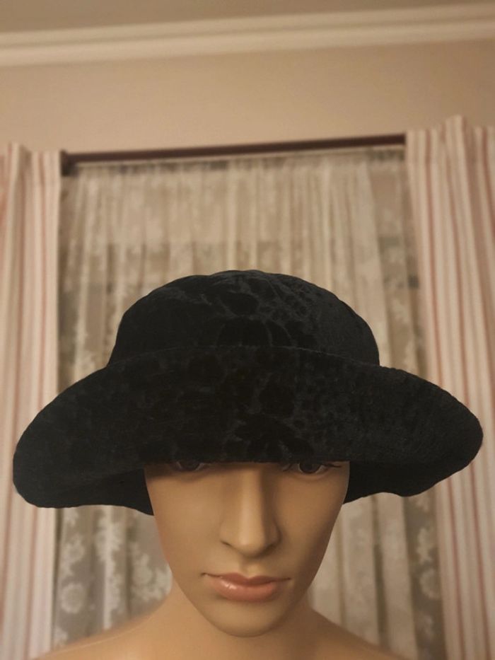 Chapeau noir style velour taille unique M - photo numéro 10