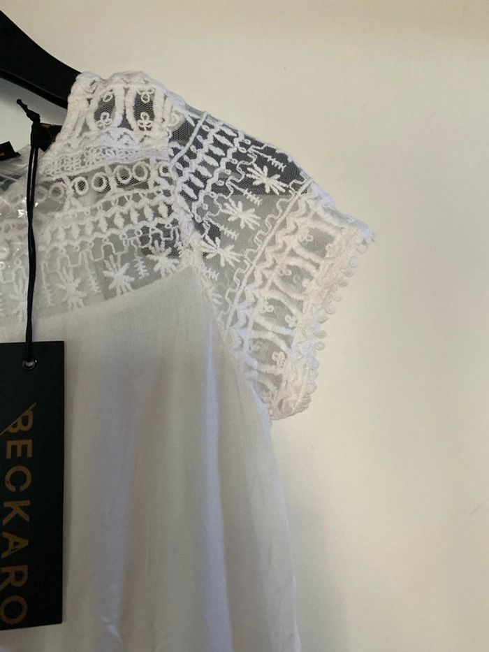 Robe blanche dentelle, marque Beckaro 12 ans XS, 152 cm. - photo numéro 4