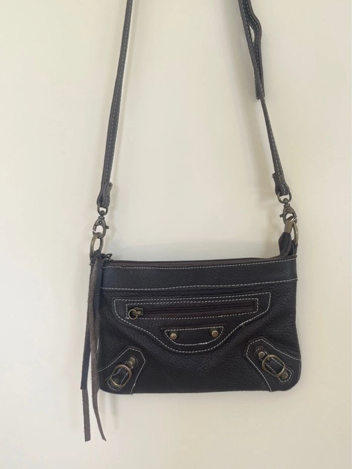 Sac en bandoulière en cuir vera pelle Made in italy it bag city - photo numéro 6