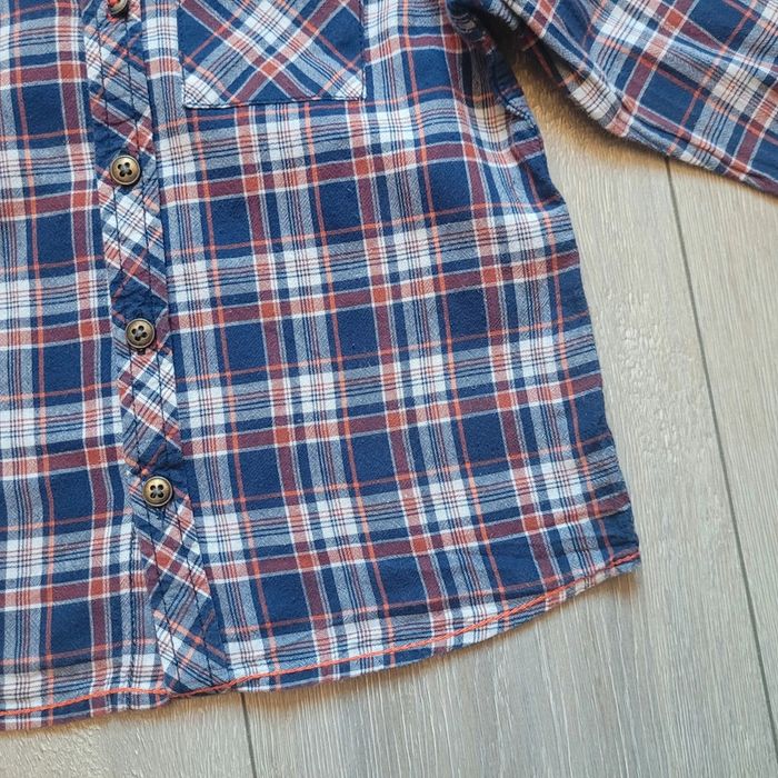 Chemise bleu marine, rouille et blanche. Garçon 5 ans. Marque Z - photo numéro 2