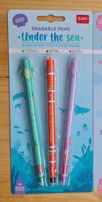 Legami Under the Sea Set Limited Edition 3 Stylos Neufs édition plus commercialisée