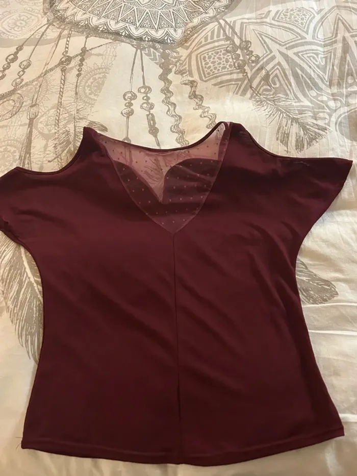 T-shirt bordeaux - photo numéro 5