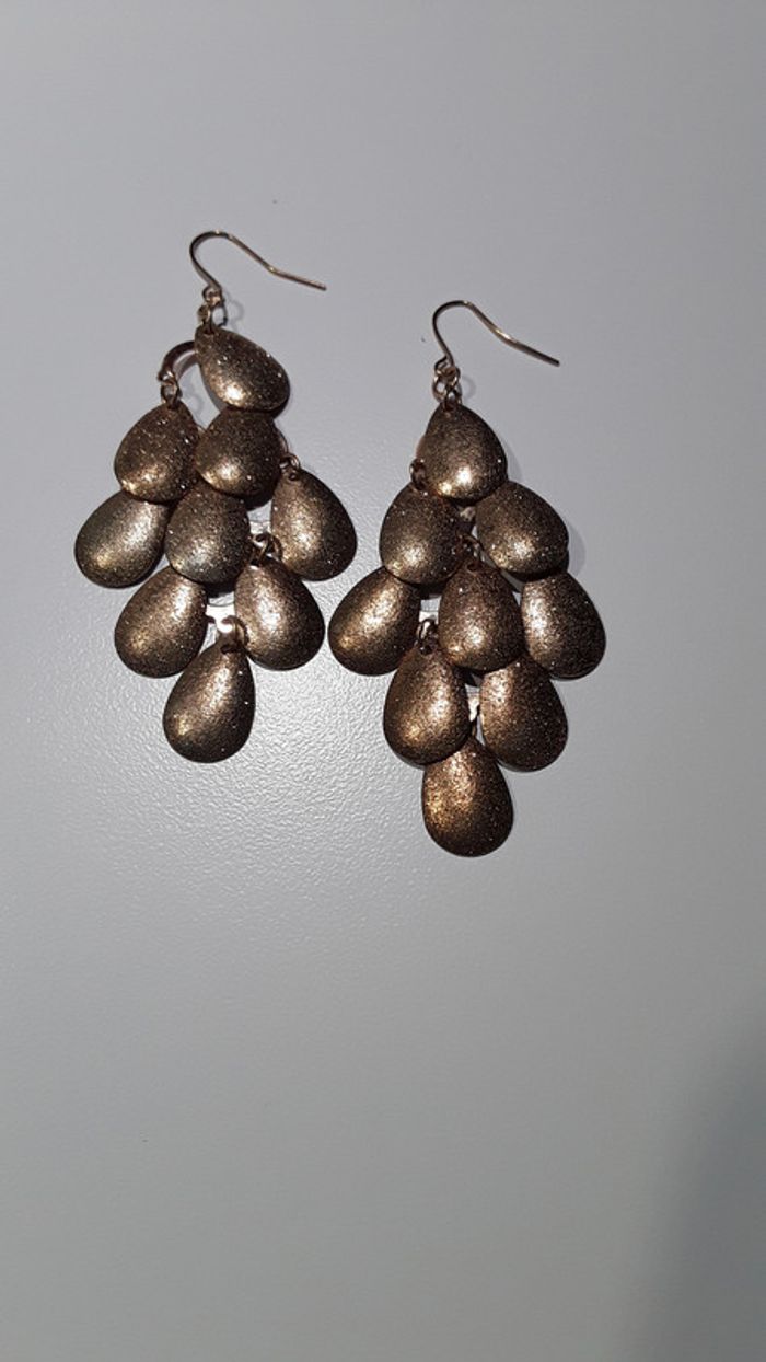 Boucles d'oreilles fantaisies dorées
