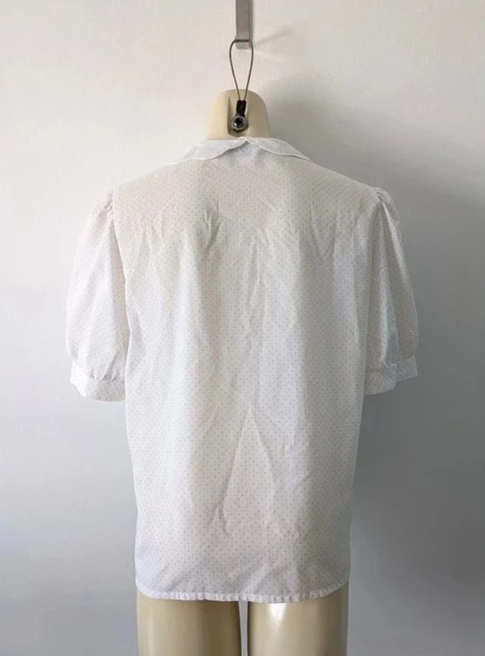 Chemisier d'été blanc à pois roses - Pierre Clarence - taille 42 - photo numéro 5