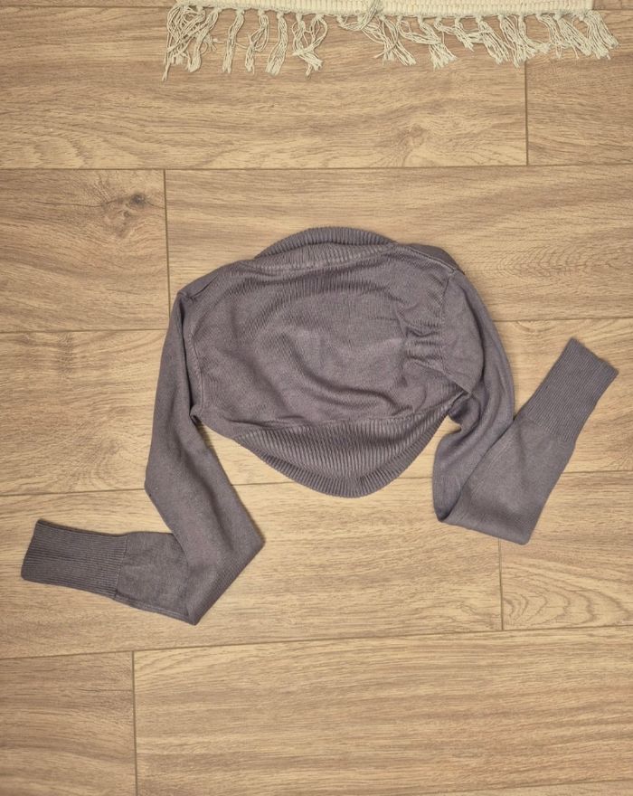 Boléro gilet gris court - photo numéro 2