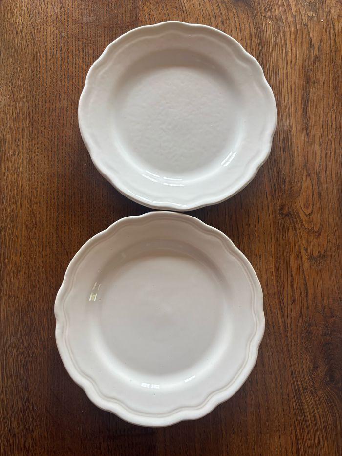 Lot de 10 assiettes À dessert blanches idéal pour fête ou décoration - photo numéro 3