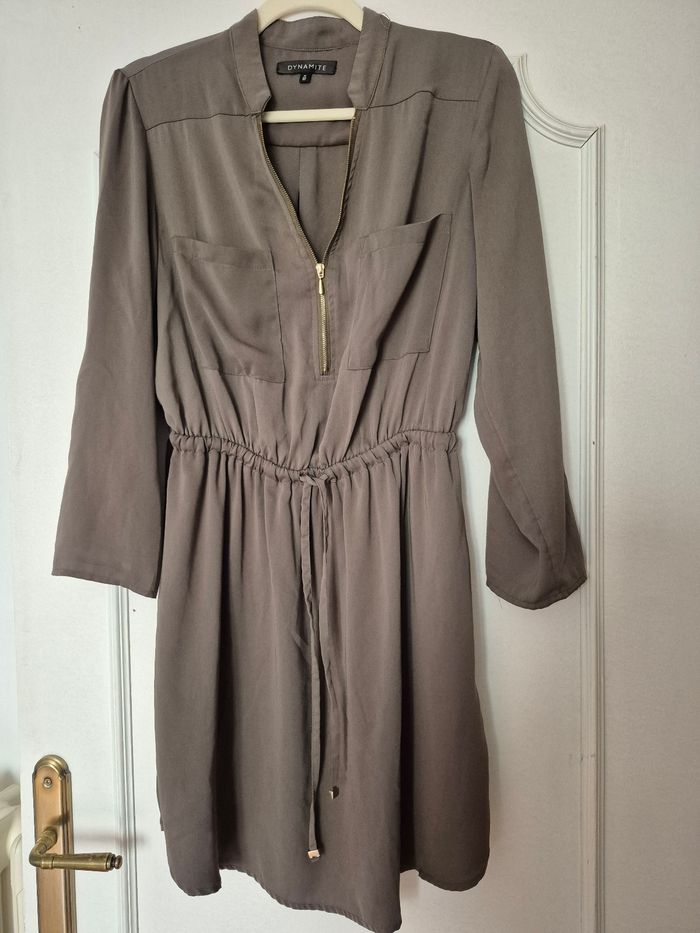 Robe chemise kaki M - photo numéro 2