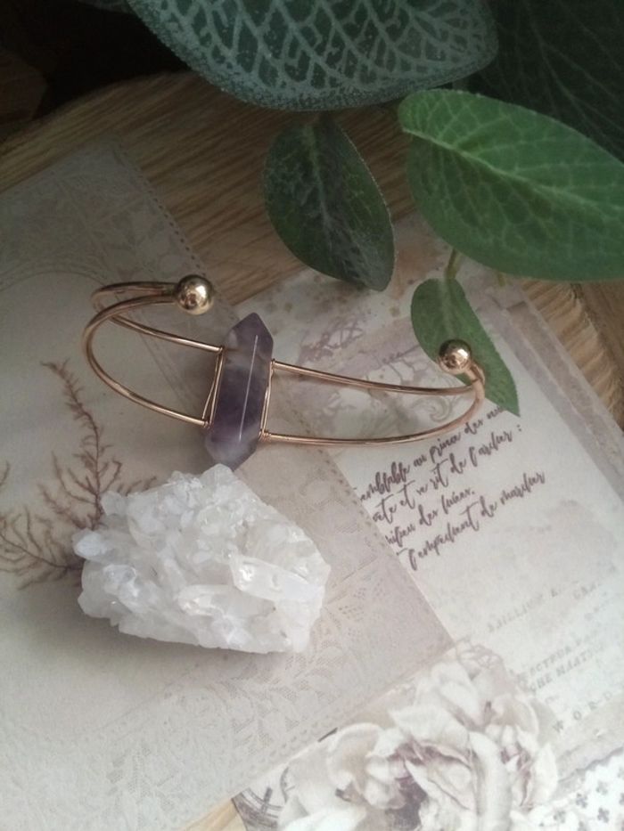 Bracelet en améthyste naturelle - photo numéro 4