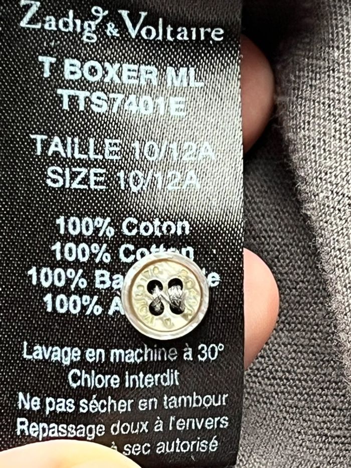 T-shirt col tunisien zadig et voltaire 12 ans - photo numéro 8