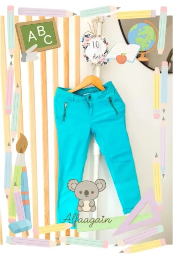 Pantalon bleu turquoise orchestra 10ans