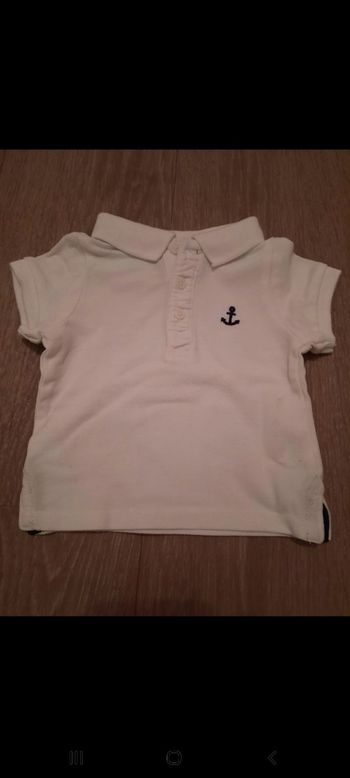 Polo manches courtes blanc garcon 1 mois kiabi