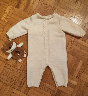 Combinaison en maille de coton écru marque Boutchou 6 mois