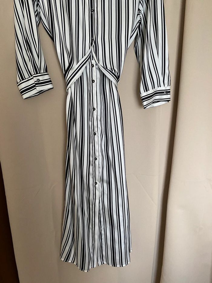Superbe belle robe chemise à rayures Zara neuve avec étiquette taille M - photo numéro 6