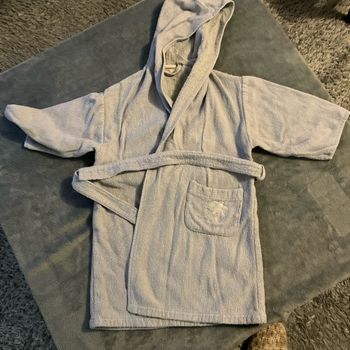 Peignoir de bain bleu clair 6 ans