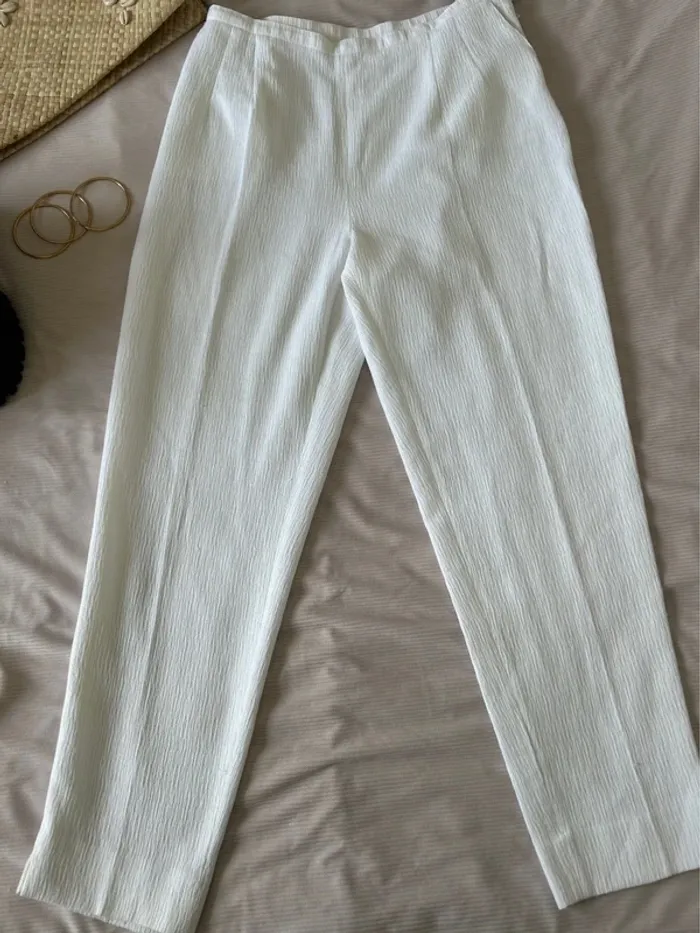 Pantalon fluide blanc taille 46 - photo numéro 2