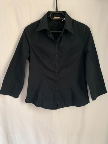 Chemise noire manches 3/4