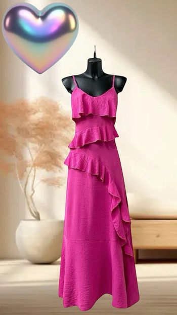 Superbe robe rose fuchsia esprit bohème