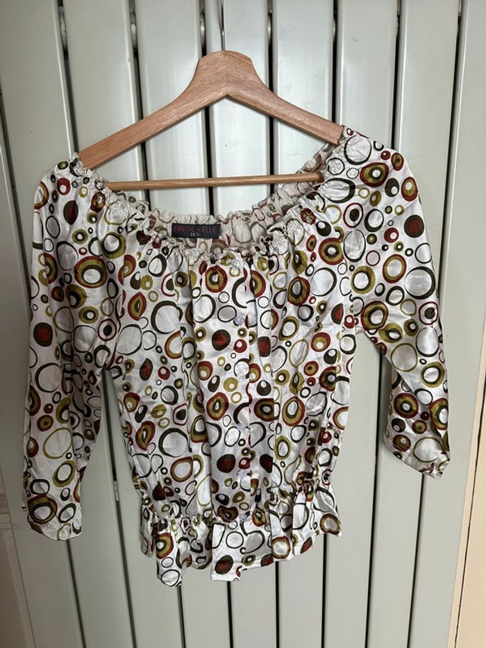 Off the shoulder top vintage en satin M/L