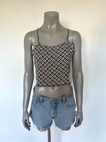 Débardeur crop top noir & blanc