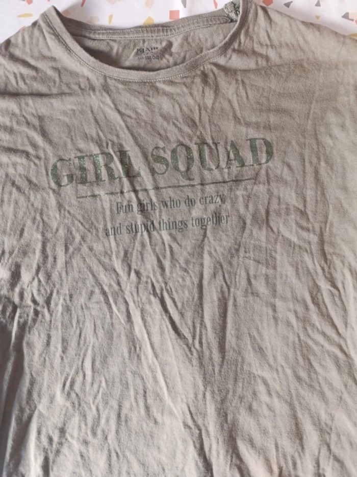 T-shirt de couleur kaki taille 12 ans - photo numéro 3