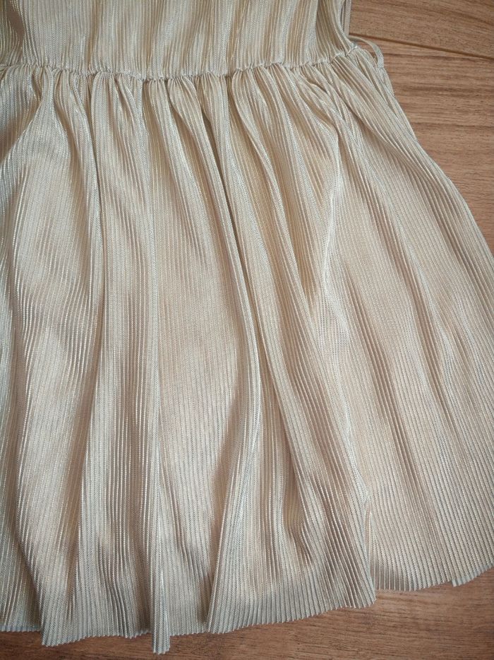 Robe fête cérémonie crème doré okaidi 12 ans - photo numéro 2