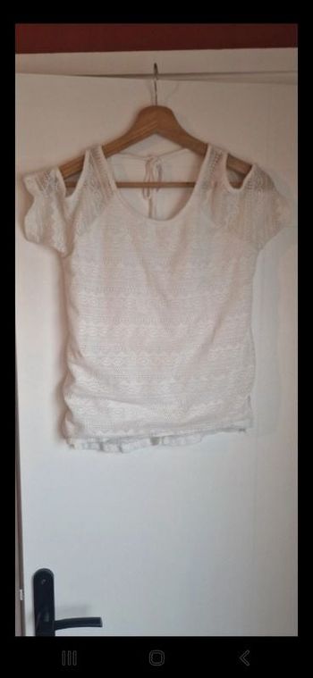 T-shirt dos nu blanc Jennyfer