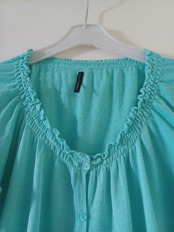 Gilet fin Naf Naf Turquoise taille L - photo numéro 3