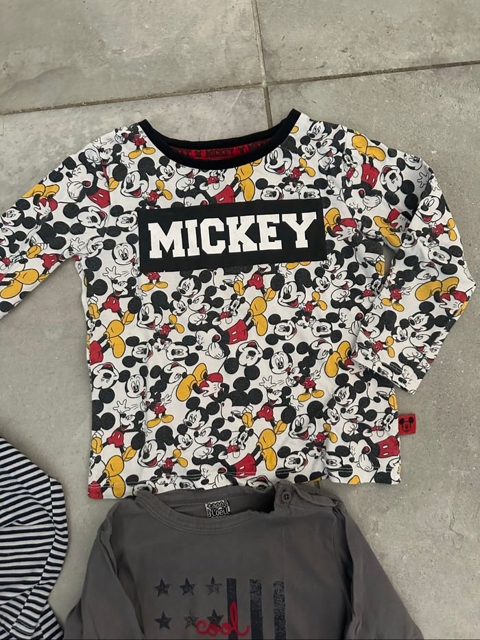 Lot de 5 T-shirts manches longues taille 3 ans, Mickey Disney, interdit de me gronde, sergent major, okaidi - photo numéro 6