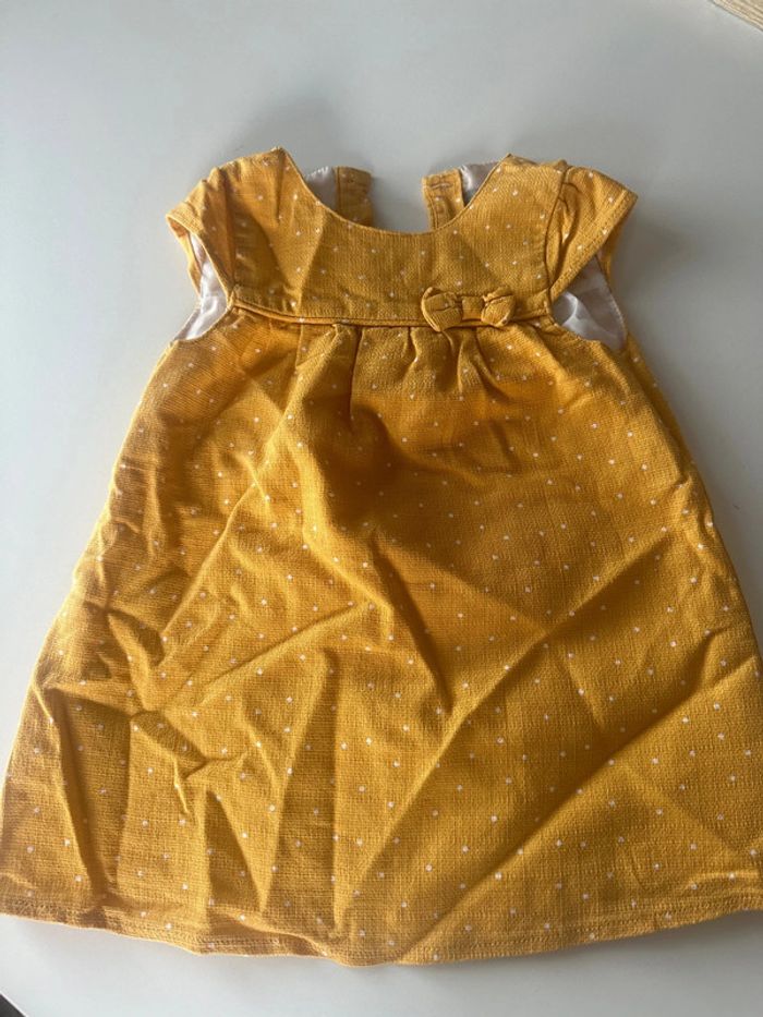 Robe bébé 18/24 mois jaune avec noeuds - photo numéro 2