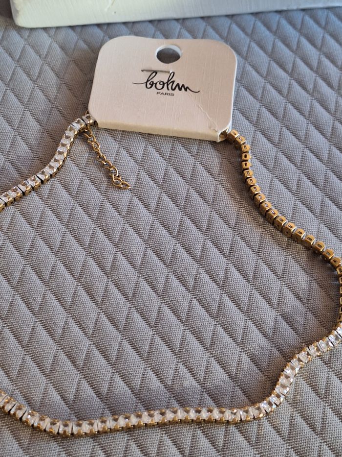Collier Bohm neuf avec pierres swarovski blanches - photo numéro 5