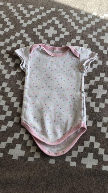 Body blanc à pois 6 mois
