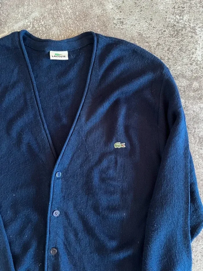 Cardigan gilet bleu homme Lacoste taille XXL Chaleco azul hombre Blaue Weste Strickjacke Herren - photo numéro 2