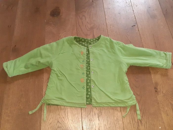 Veste molletonnée reversible verte catimini 18 mois - photo numéro 2