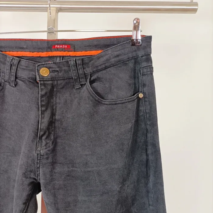 Pantalon noir effet velours Prada - Taille 36 A599 - photo numéro 3