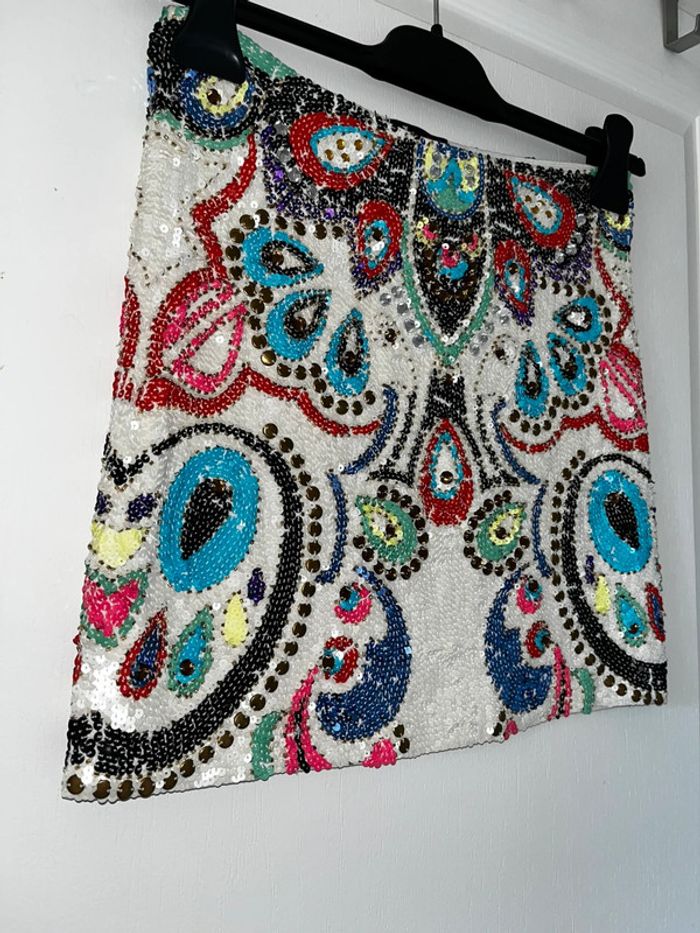Jupe à strass à motifs colorés, taille S - photo numéro 2
