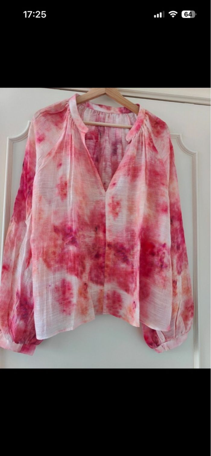 Chemise blouse dégradé rose - photo numéro 1