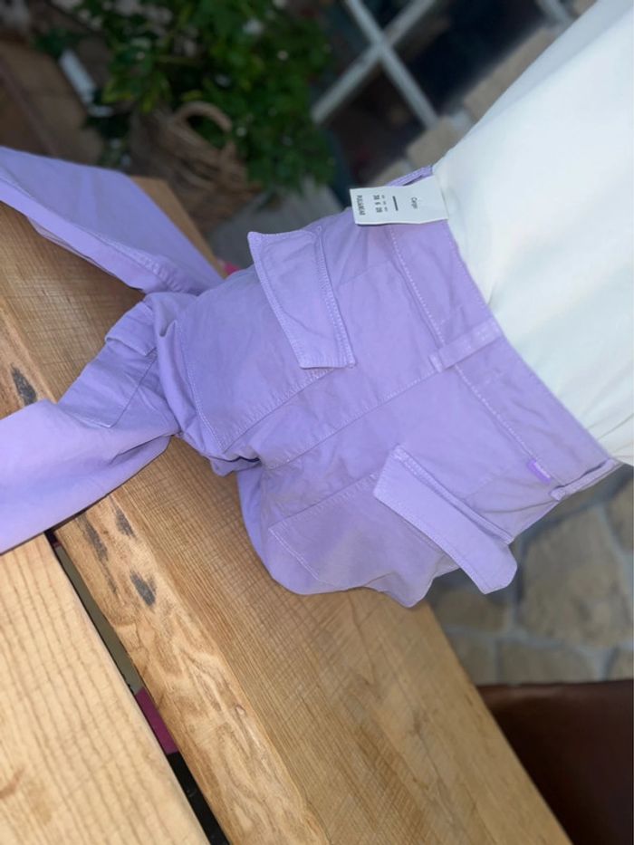 Pantalon neuf étiqueté cargo taille M 38 bershka violet Lila femme - photo numéro 2
