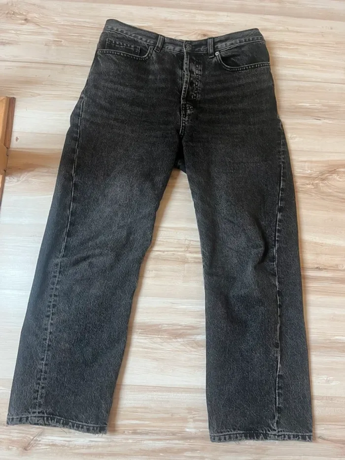 mango jeans droit noir délavé - photo numéro 2