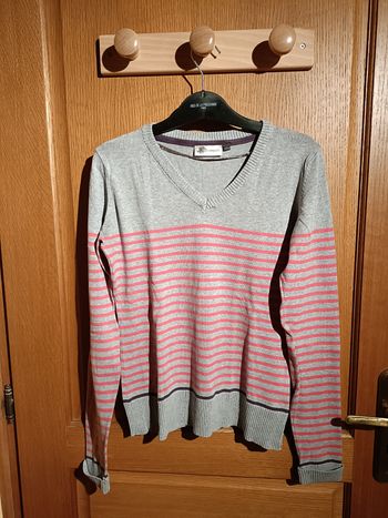 Pull gris a rayures