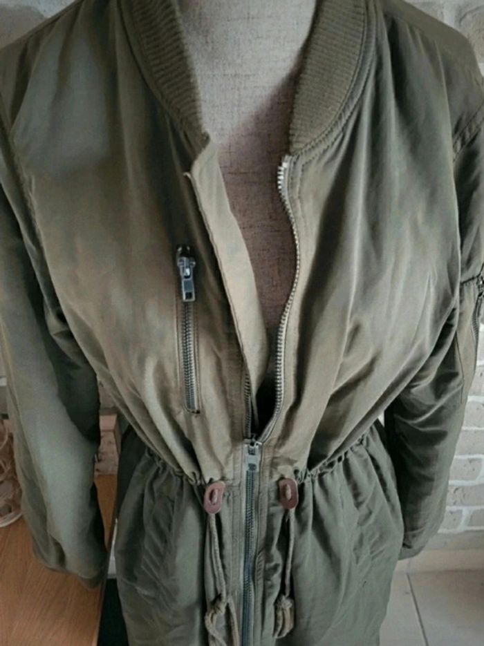 Parka longue kaki Stradivarius S 36 - photo numéro 12
