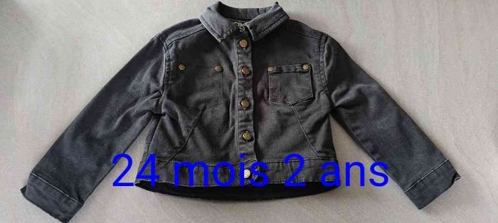Veste en jean noire orchestra 2 ans