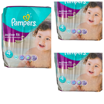 Lot de 117 Couches Pampers  Active fit Premium protection  7-18 kg kg  Taille  4 Neuf